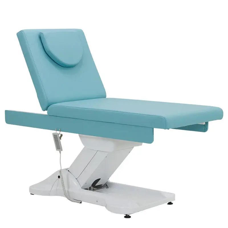 Peacock Blue Dual Motor Electric Massage Bed With Remote Control And Synthetic Leather For Salon Tattoo And Spa Therapy