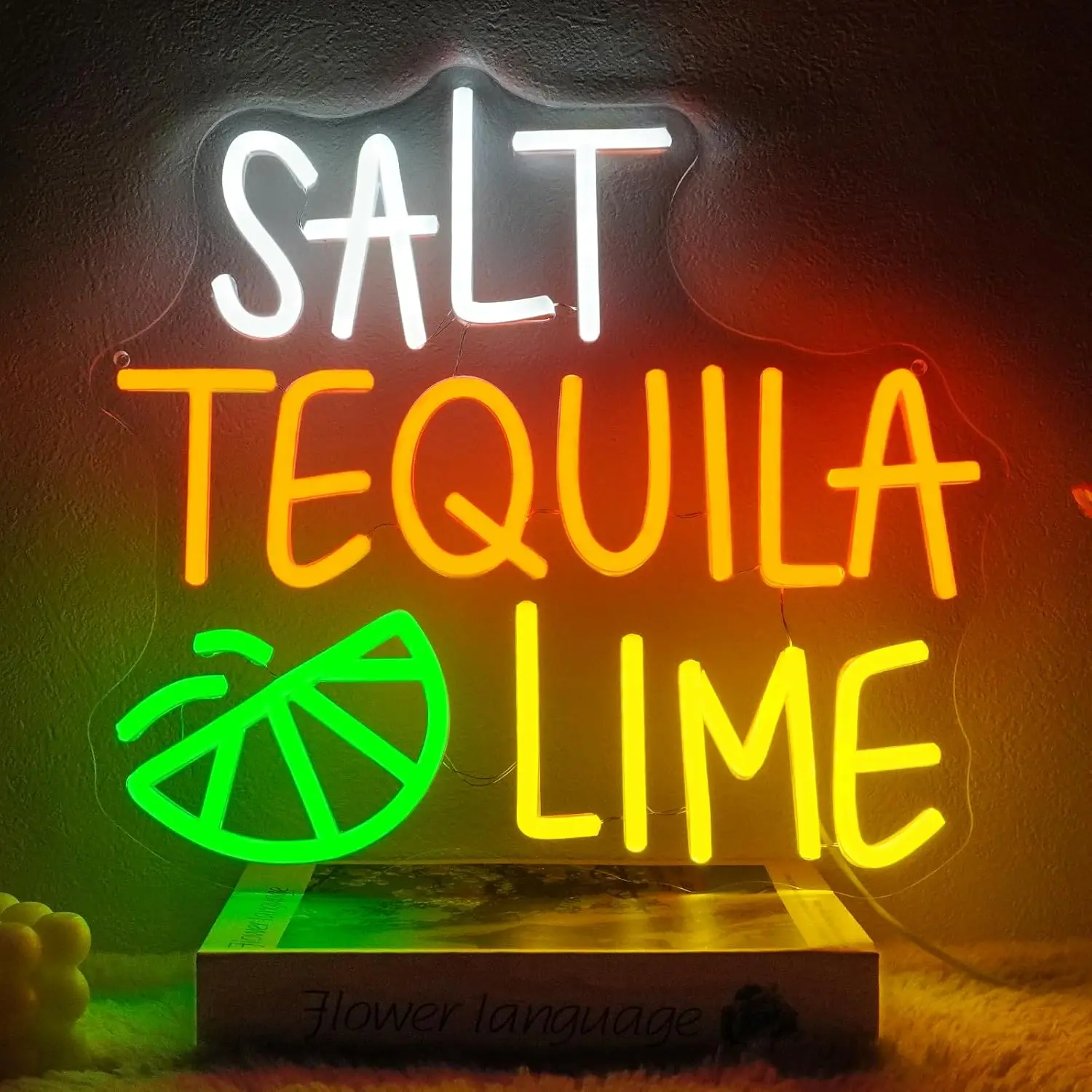 Salt Tequila Lime Neon Sign Led Dimmable Cocktail Bar Neon Light Sign for Man Cave Restaurant Kitchen Home Bar Pub Party Decor