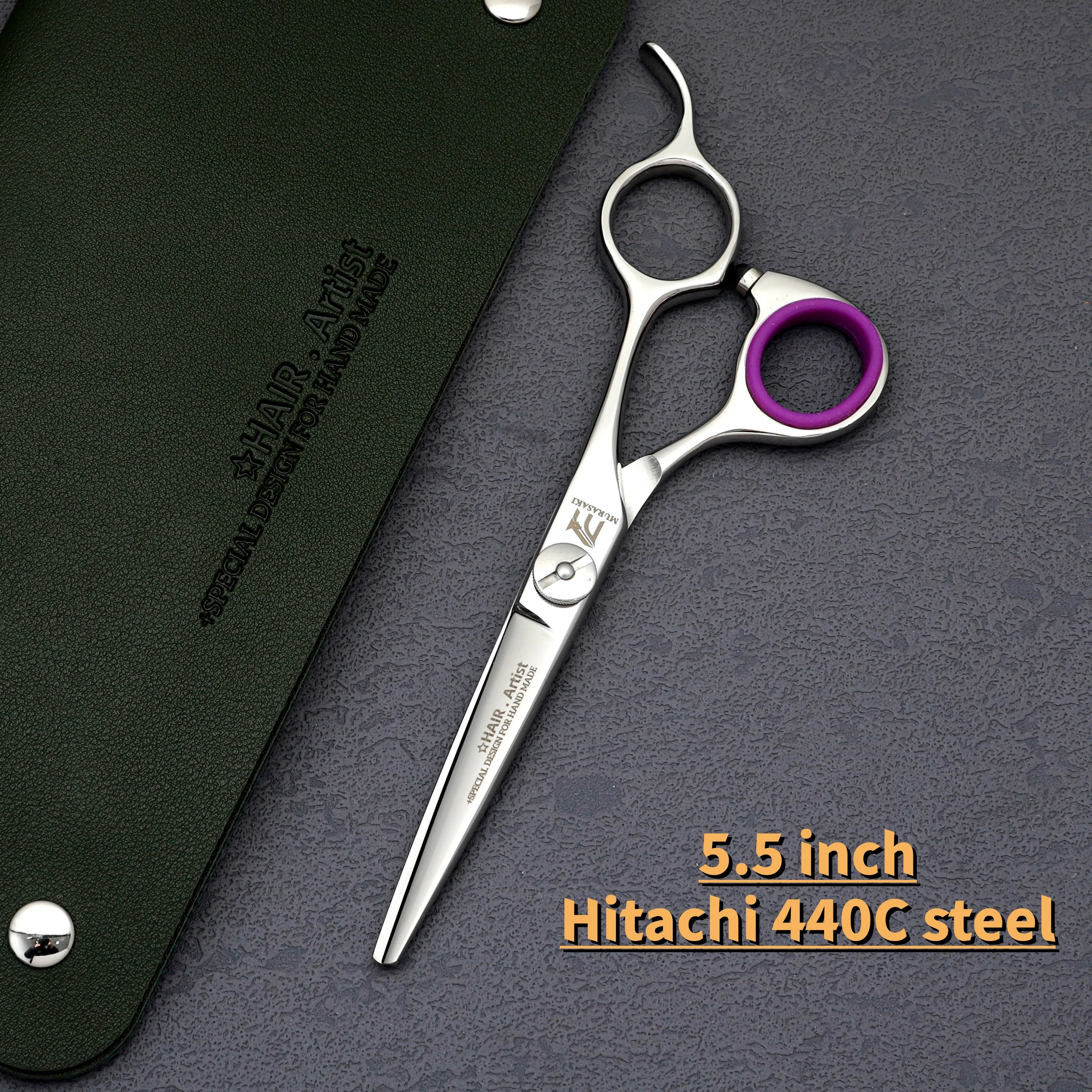 

MURASAKI Professional hairdressing scissors，440C steel hair thinning shears，Comfortable handle Special Offer barber accessories