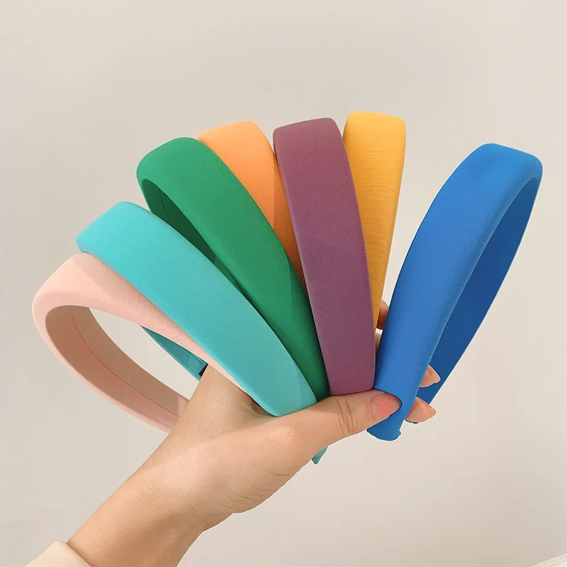 Candy Colors Headbands Blue Orange Black Green White Hairbands for Women Sponge Hair Accessories Girls Fashion Daily Headwear