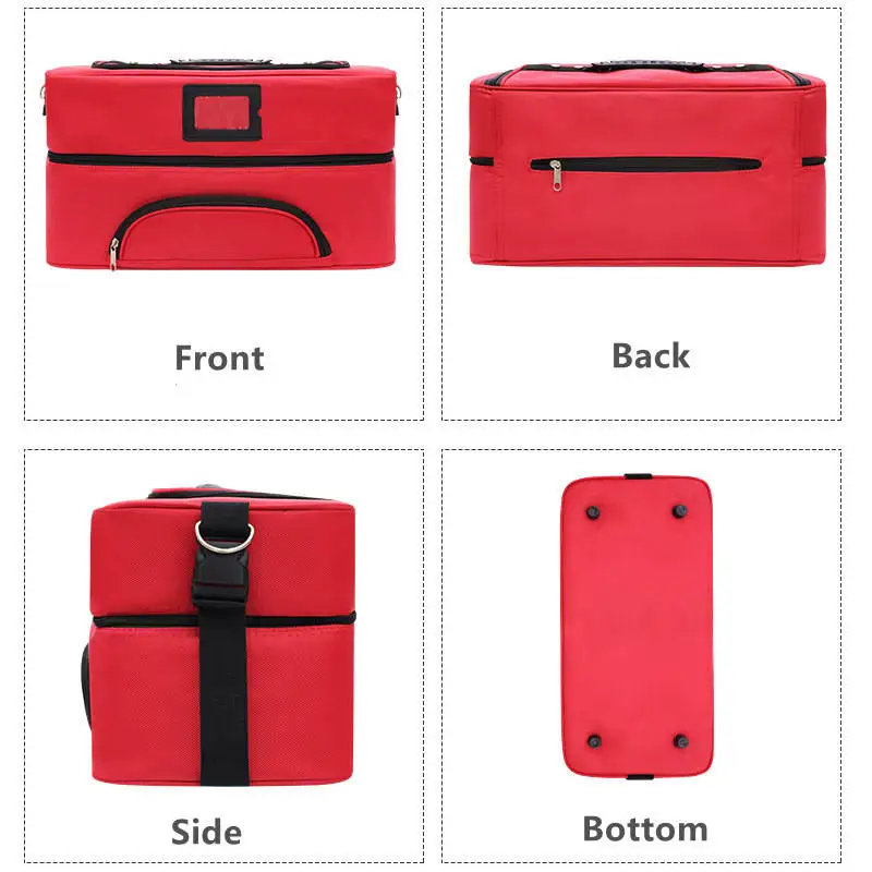 Large Makeup Bag with 4 Tier Trays Professional Artist Travel Bag Multifunctional Cosmetic Bag to Keep Makeup and Hair Supplies