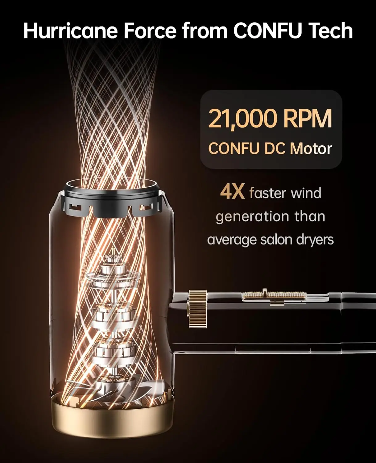 مجفف شعر، مجفف شعر مع ناشر، مجفف شعر احترافي 21000PRM، محمول خفيف الوزن وسريع الجفاف، بلو أيوني سلبي