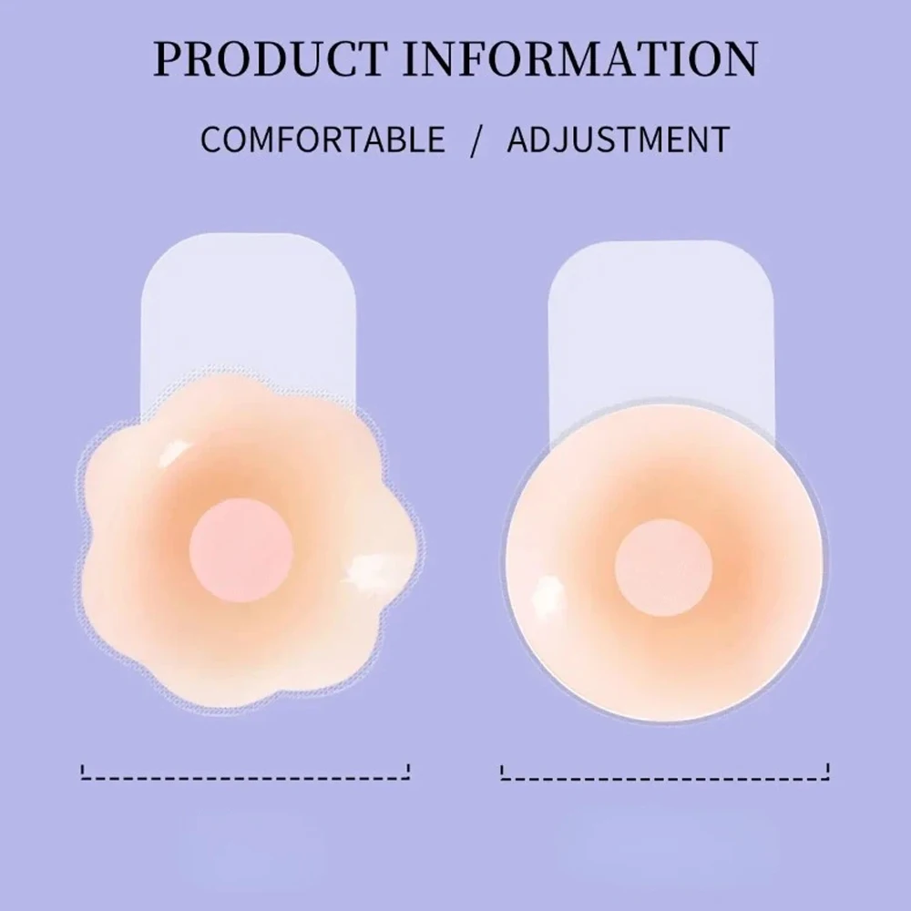 1 Paia Copricapezzoli In Silicone Sollevare Reggiseno Adesivo Reggiseni Invisibili Patch Per Il Petto per Le Donne Riutilizzabili Petali Del Seno Pad