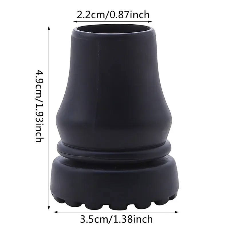 Rubber Pad Cap Non-Slip Walking Stick Crutch Cane Bottom Pads Cover Protector Climbing Hiking Trekking Pole Tip