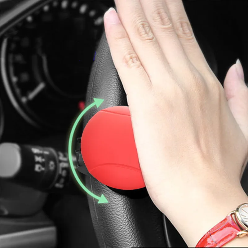 Turning Steering Wheel Booster Spinner Knob 360 Degree Rotation Metal Bearing Power Handle Ball Shaped black / Red