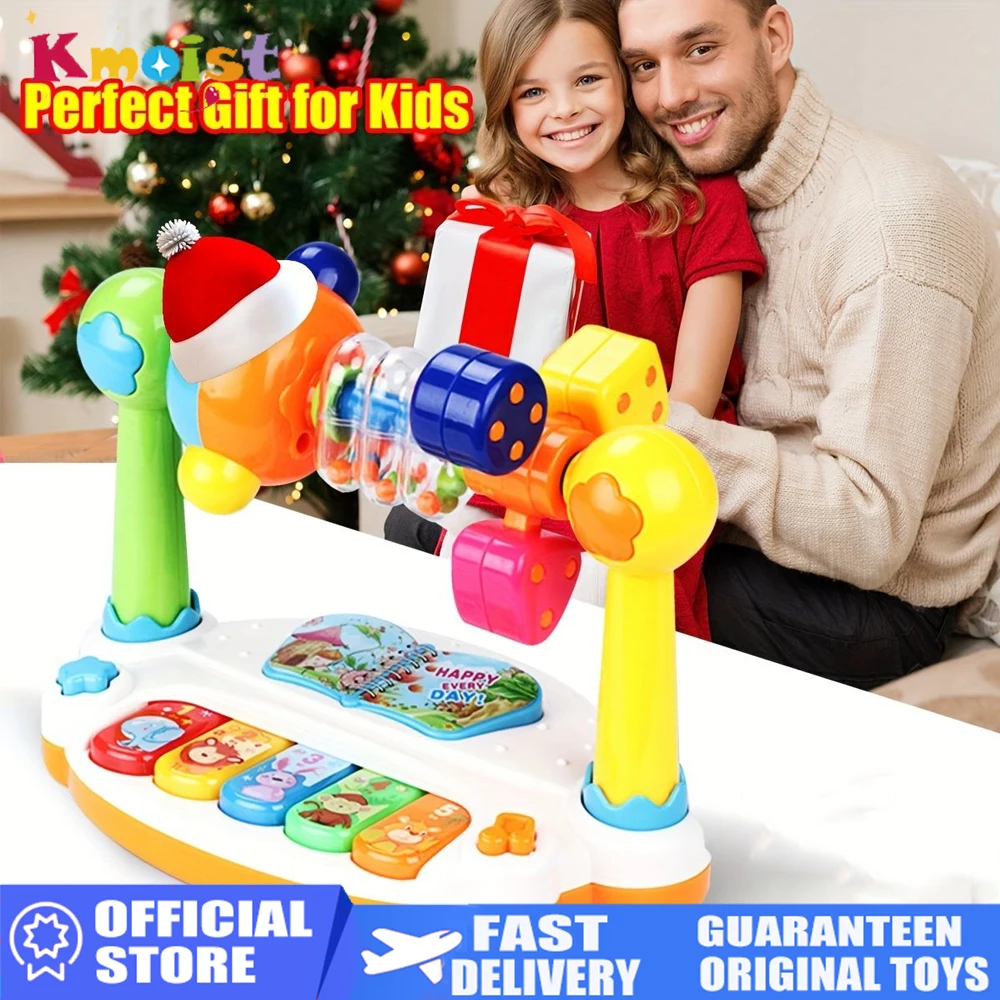 Early Education Baby Activity Set Electronic Organ Toys Piano 5 Keys Keyboard Music Toys for Kids Musical Instruments With Light
