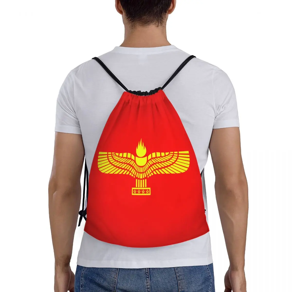 Aramean Suryoyo Logo Trekkoord Rugzak Dames Heren Sport Gym Sackpack Draagbare Syriac Assyria Vlag Trainingszak