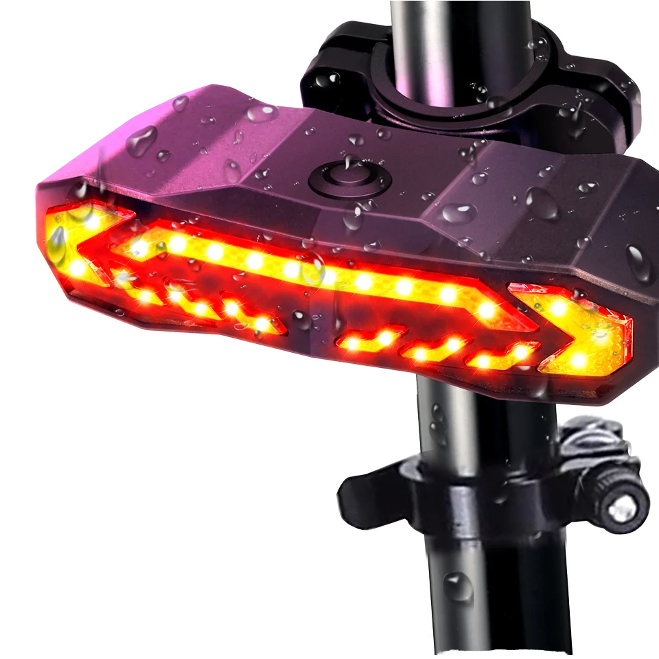 充電式バッテリーledリア自転車ライトip65防水110dbアラームサイクリングリモコン付きマウンテンバイク屋外用