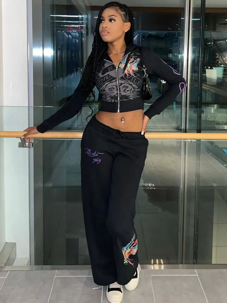 

2 Piece Women Sets Matching Sets Two Pieces Sets Top And Wide Leg Pants Suits Outfits Clothing 2025 New Arrival Autumn Winter