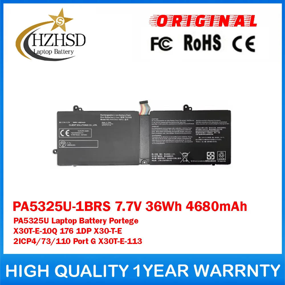 PA5325U-1BRS 7.7V 36Wh 4680mAh PA5325U Genuine Original Laptop Battery For Toshiba Portege X30T-E-10Q 176 X30-T-E 2ICP4/73/110