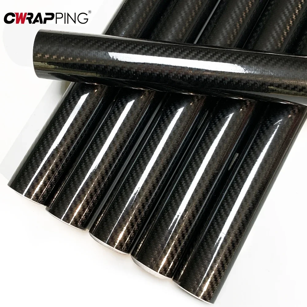 5D Carbon Fiber Vinyl Film Car Styling Wrapping Sheet Roll Film Automobiles Self Adhesive DIY Car Hood Roof Stickers Accessories