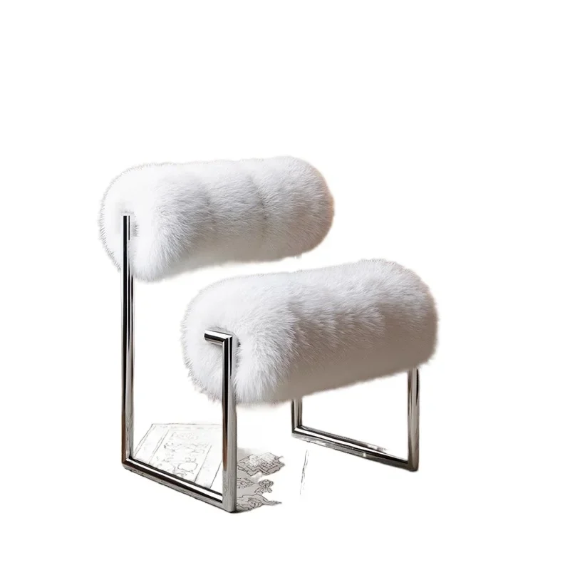 

Medieval wool single sofa chair, living room bedroom leisure chair, designer dining chair