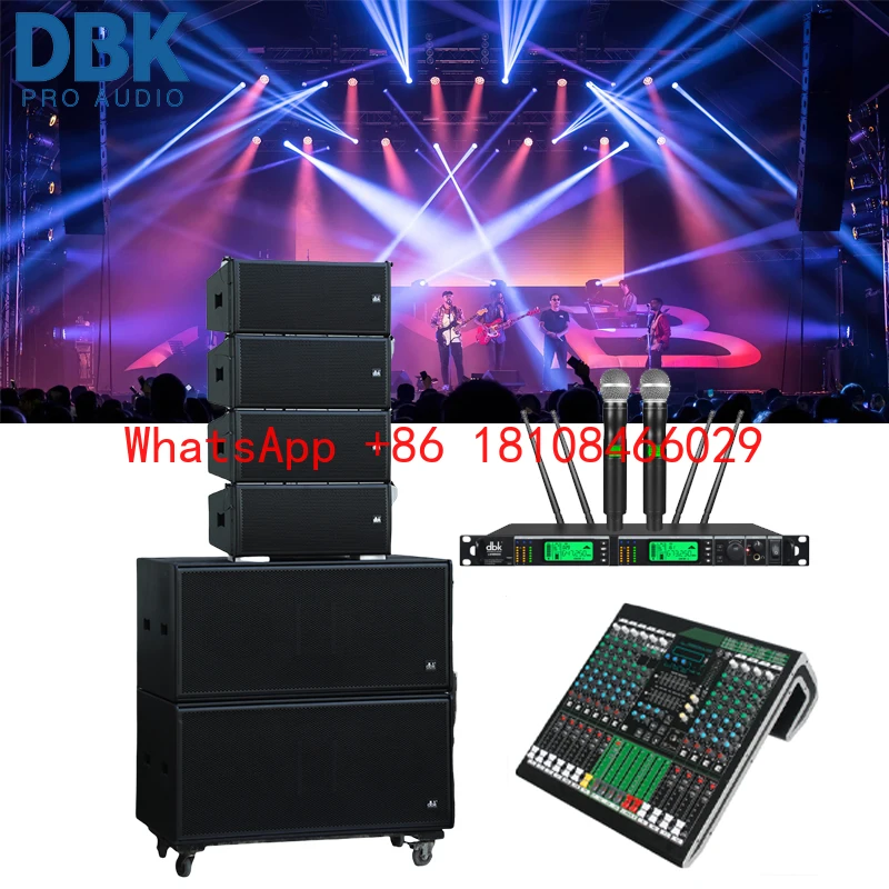 Портативная акустическая система DBK Full Range Line Array + сабвуфер Line Array, 1200 Вт RMS, стерео/объемный звук для концертных сцен