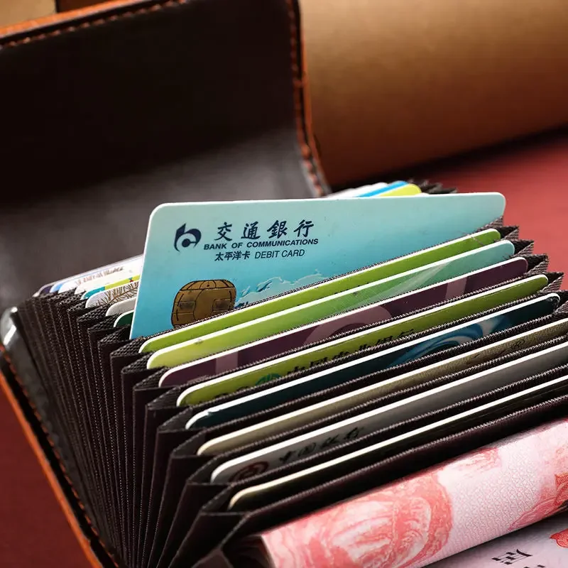 4 Colors PU Leather Women Multi-card Slot Credit Card Holder Business ID Card Case Wallet With Coin Pocket Driver License