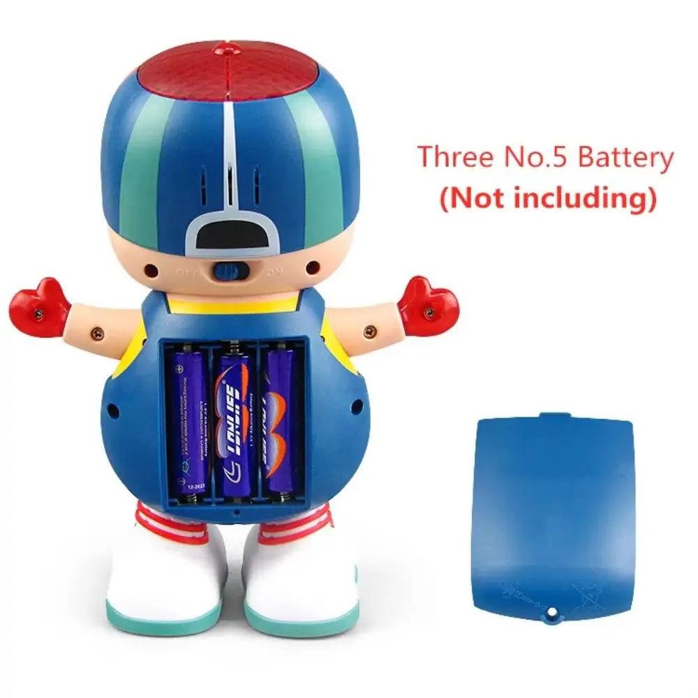 تمثال الصبي الراقص LED مع أضواء الموسيقى الرقص سوينغ بوي البلاستيك الحرفية ديكور الاطفال لعبة الصبي الكهربائية الاطفال الصغار