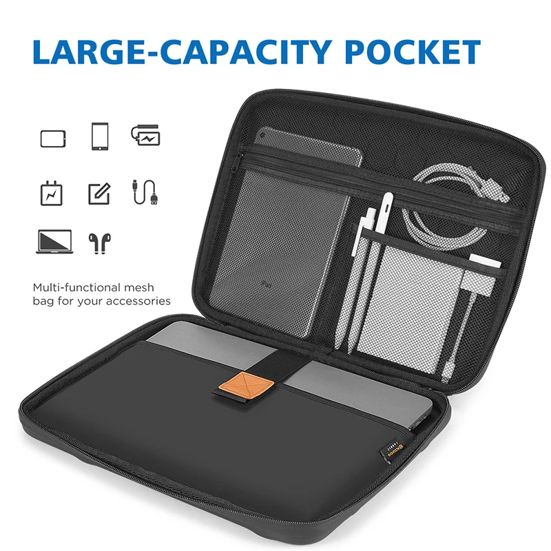 NIDOO Carrying Case Hard Shell Protective Laptop Bag For 13" 14" 15.6“ 16” Macbook Notebook Waterproof Shockproof Computer Bag