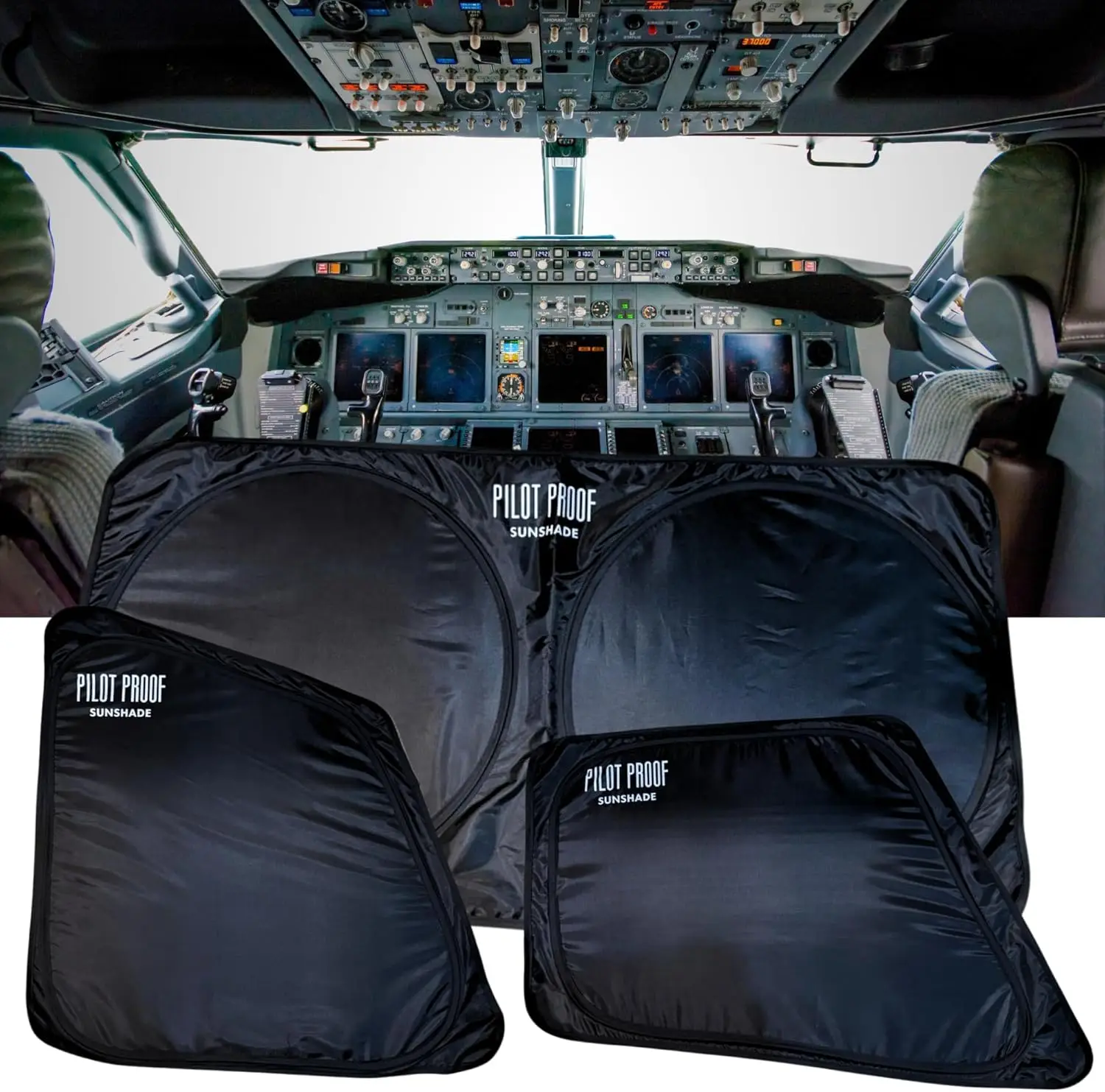 

Трехслойная солнцезащитная шторка для кабины 737 NG и MAX - складная, проверенная пилотами, точная подгонка