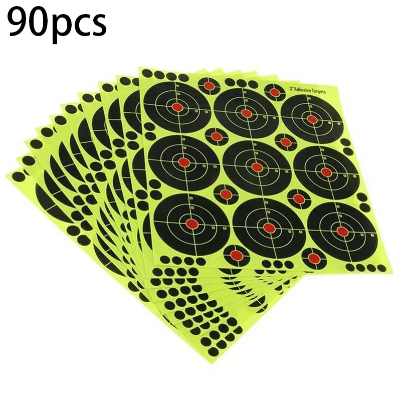 90Pcs/Pack 3 Inch Splash Flower Target Adhesive Reactivity Shoot Target Aim For Gun / Rifle / Pistol Binders Targete Sets