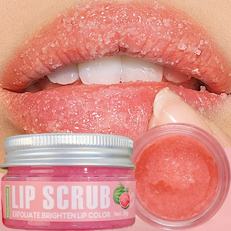 Esfoliante labial com sabor de frutas, efeito duplo, máscara para lábios, reduz as linhas finas, hidratante, nutritivo, esfoliante, maquiagem para pele morta