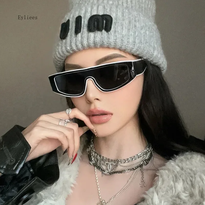 

Retro Fashion Punk Cat Eye Sunglasses Women 2025 Cool Luxury Brand Plastic Unisex Sun Glasses Black White Designer Shades UV400