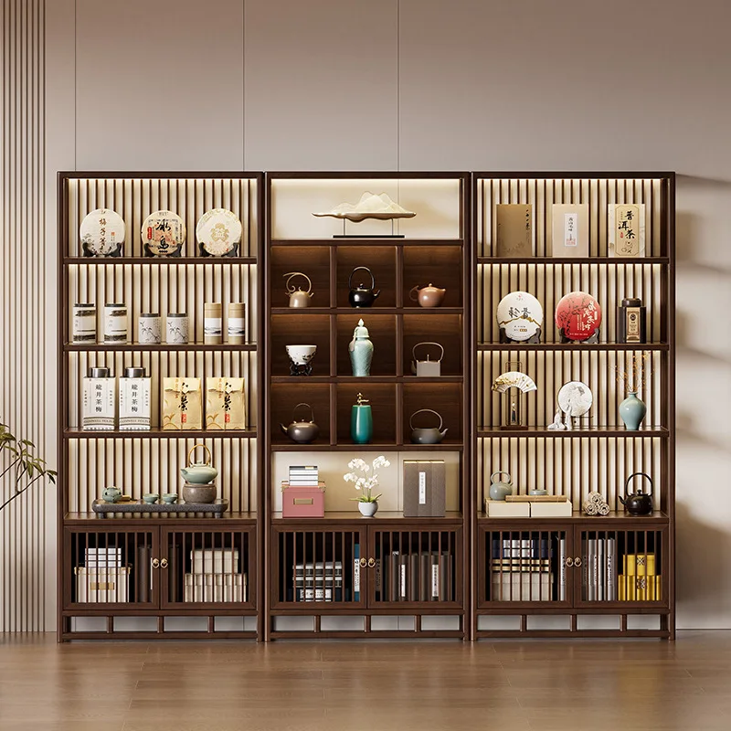 Bogu frame, screen partition, non-solid wood tea c tea set storage rack, tea room ornament, storage display cabinet