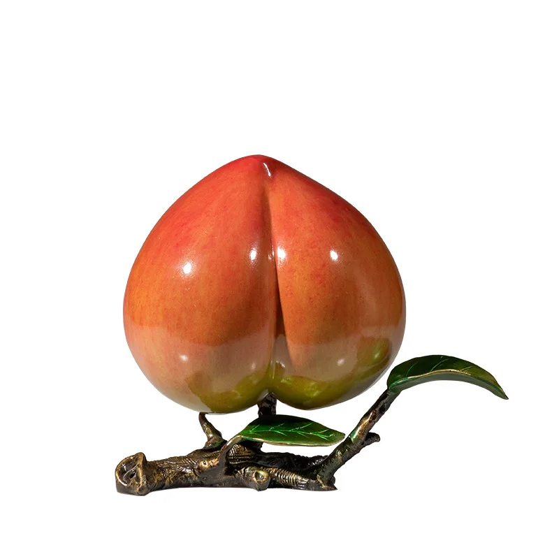 

Longevity peach brass peach ornament handicrafts home furnishing living room decoration