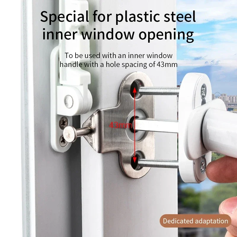 

Casement Blocking Lock Protector Window Support Wind Hook Latches Adjustable Limiter Latch