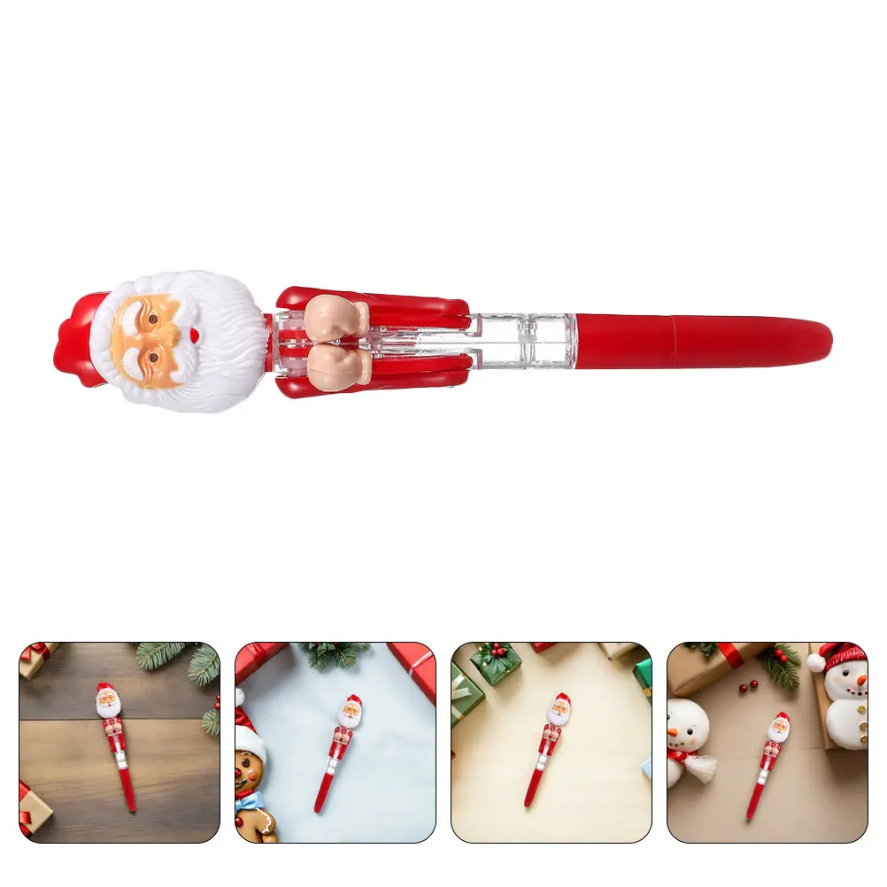

3Pcs LED Santa Pen Christmas Boxing Glove Light Up Retractable Ballpoint Smooth Writing Novelty Gift for Kids Holiday Stocking