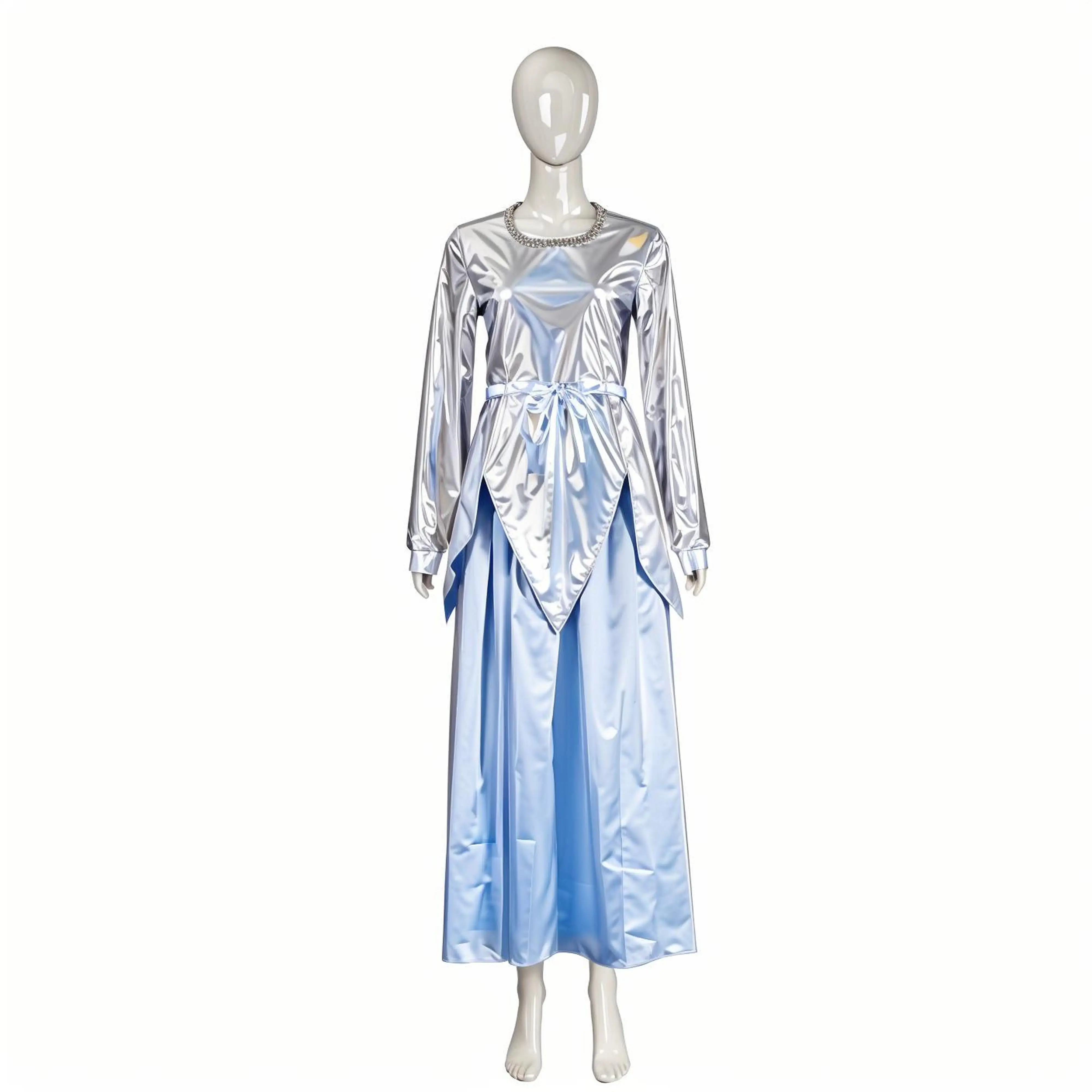 

Anime Monster Cosaply Costume Women Fairy Godmother Elf Blue Dress Halloween Party Performance Stage Clothing
