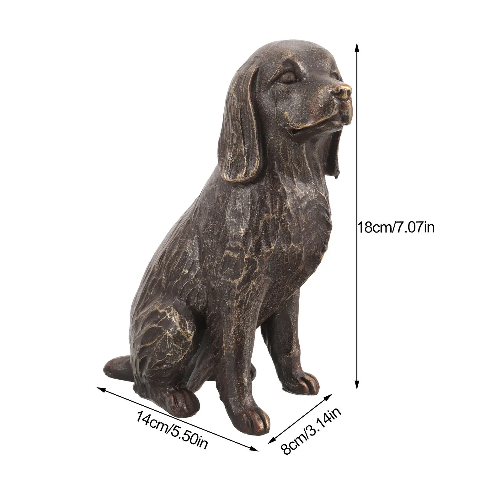 Charming Resin Dachshund Garden Statue Small Compact Flat Bottom Dog Sculpture for Outdoor Garden Home Office Desktop Decor
