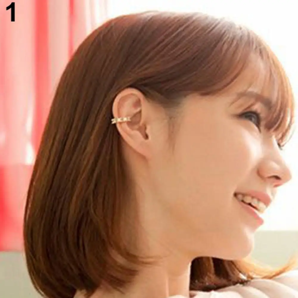 1Pc Stainless Steel Minimal Hoop Earrings Rhinestone Helix Tragus Cartilage Earrings Piercing Jewelry Ear Cuff Ear Clip Ear Stud