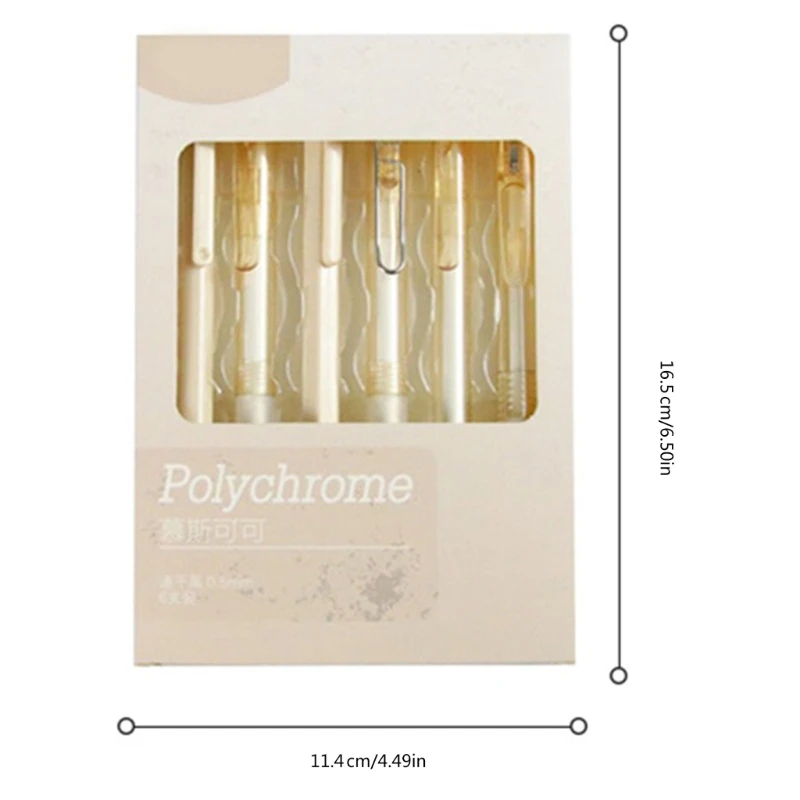 Caneta gel retrátil 6 peças, caneta estética criativa, caneta neutra 0,5 mm