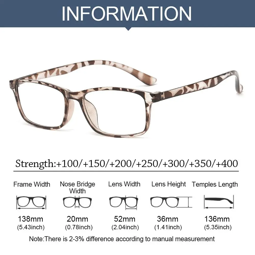 Leopard Print Reading Glasses Anti-Blue Light Reading Glasses Urltra-Light Eye Protection Men Women Elegant Eyeglasses +100 +400
