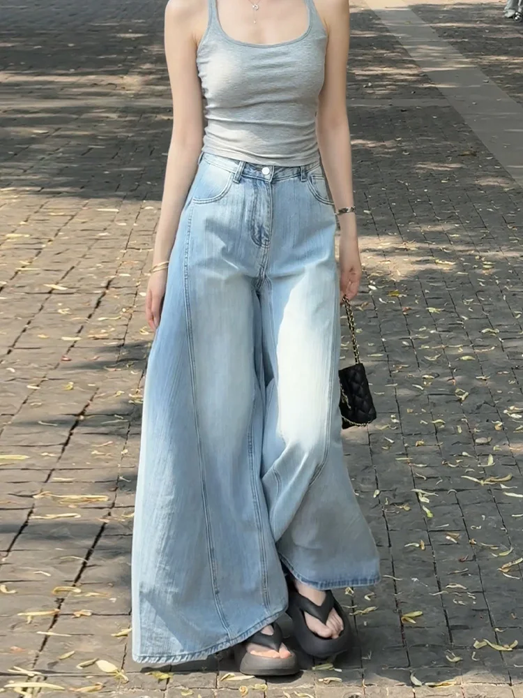 

Ретро-джинсы в американском стиле, свободные, расслабленные, для женщин, летние, модные, для смелых девушек, с эффектом похудения, длинные брюки, с естественной талией, однотонные