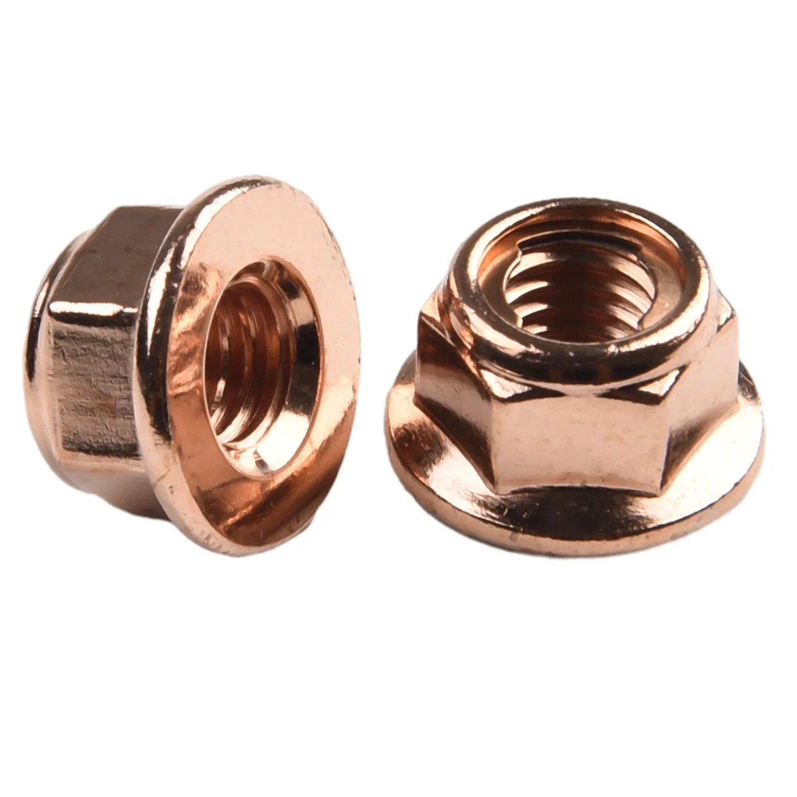 50 Pcs Copper Exhaust Nuts M8  SW13 Head Stud Lock Nuts Copper Bolt Screw  Bolt Screw M8 Turbo Exhaust Stud Hex