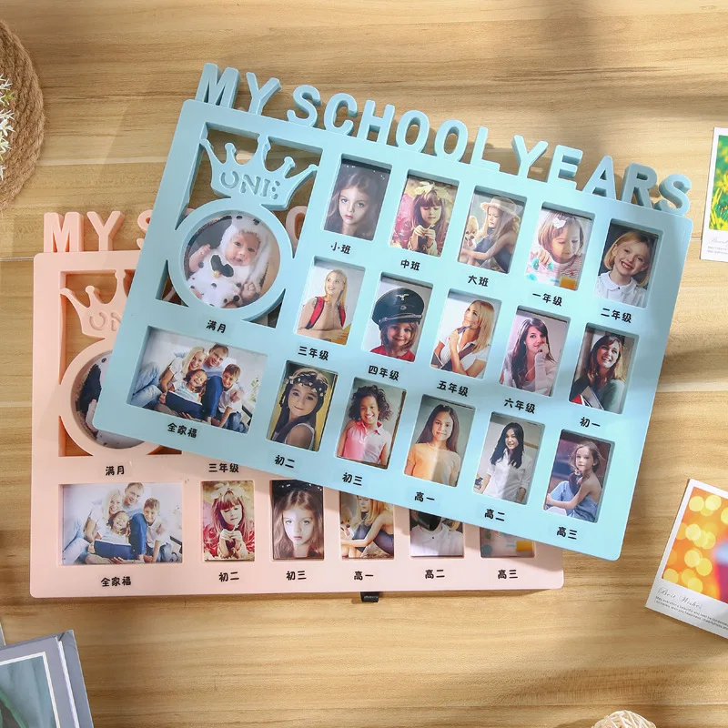 Mein Schuljahr Baby Campus Erinnerungen Kunststoff rahmen Bilder Foto rahmen Souvenirs Kinder wachsen Erinnerung Geschenk Fotografie