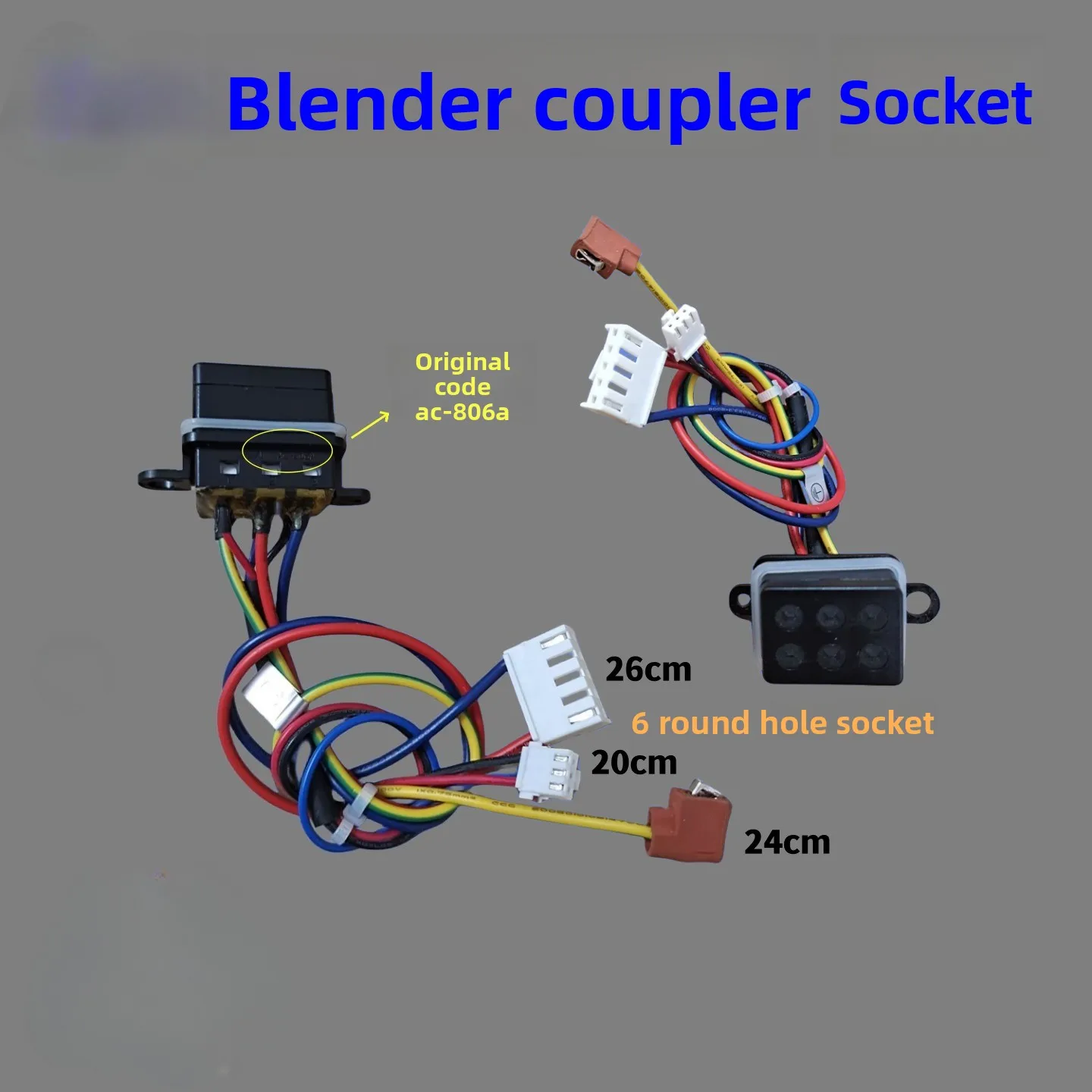 

Подходит для аксессуаров для кухонных машин Midea со сломанной стеной, соединительная розетка AC-806A, вилка миксера с разъемом для проводов