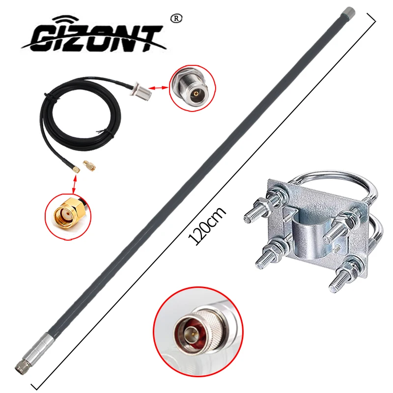 

120cm 915MHz Outdoor LoRa Helium Miner Antenna 902-928MHz N-J Connector High Gain 14dBi RAK Waterproof for Lorawan ​Modem RP SMA