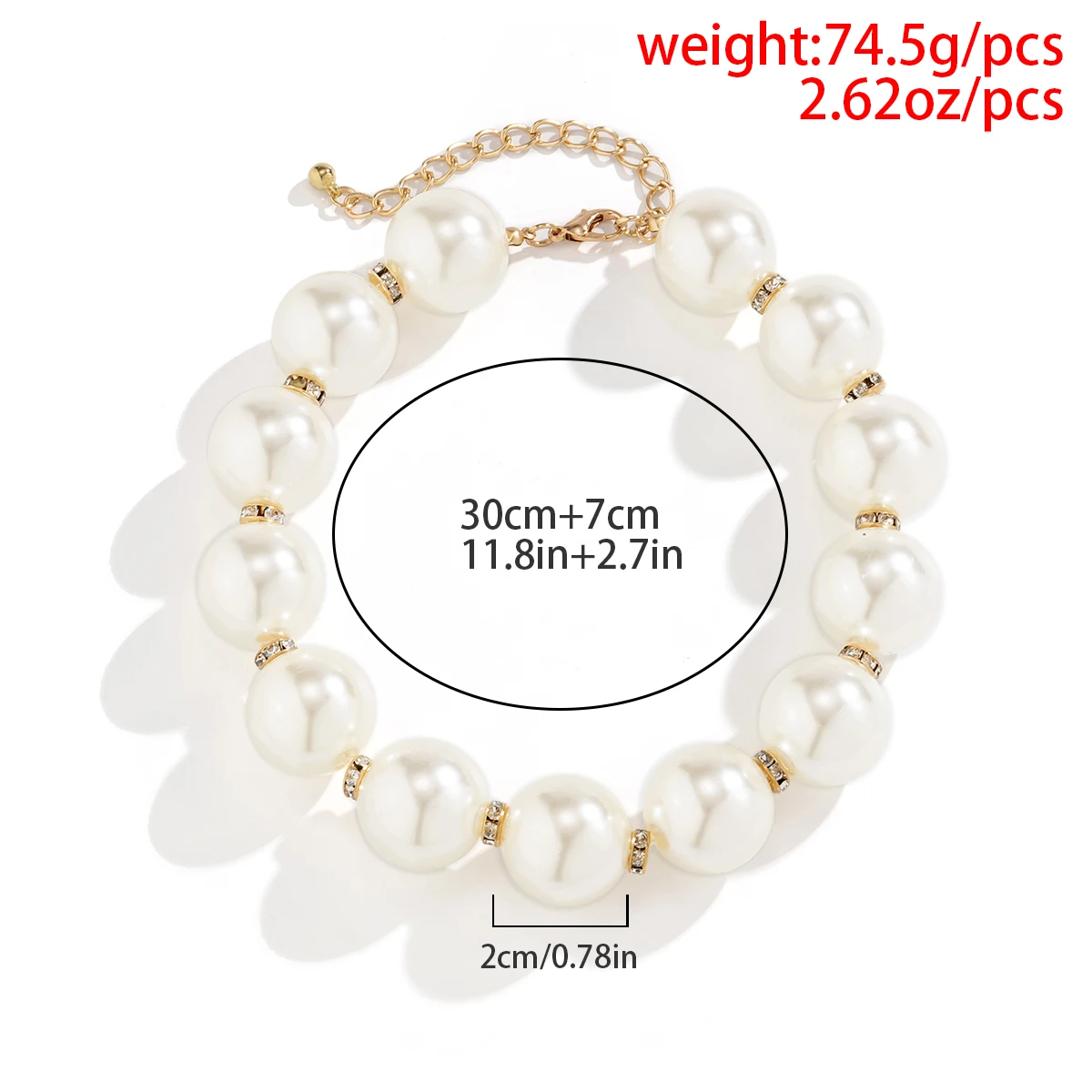 IngeSight.Z Luxury Large Imitation Pearls Rhinestone Ball Choker Necklace Women Elegant Clavicle Chain Short Bridal Necklace