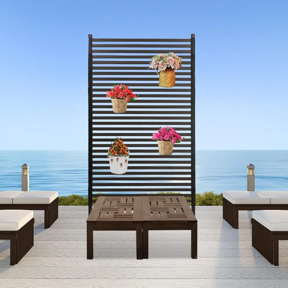 

Outdoor Privacy Fence Screen with Stand Freestanding Decoative Privacy Screen Fence Panels for Outside Backyard Garden Patio