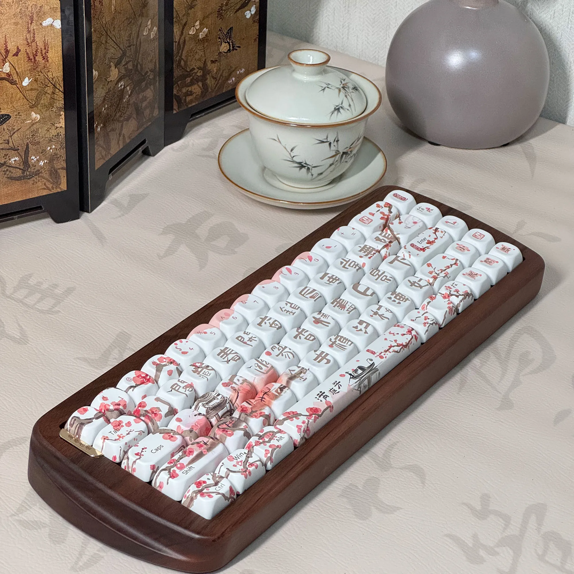 120키 커스텀 MOA 프로파일 귀여운 키캡 염료 승화 PBT 키캡 체리 MX 스위치용 기계식 키보드