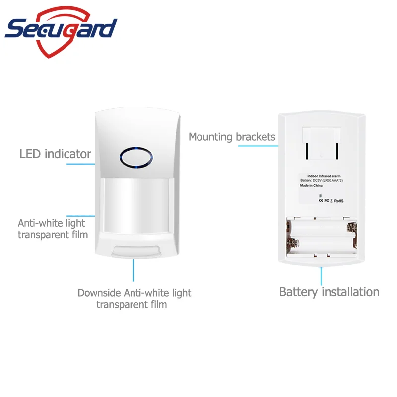 433mhz sensor de movimento sem fio 25kg pet detector imune animal infravermelho interior detectores de pir para o nosso sistema de alarme de