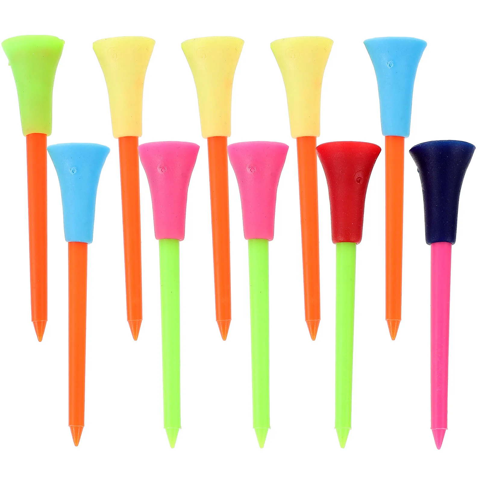 

10 Pcs Golf Ball Tees Plastic Colored Holders Durable Lightweight Golf Golfs Ball Holder Accessories Supplies Gift