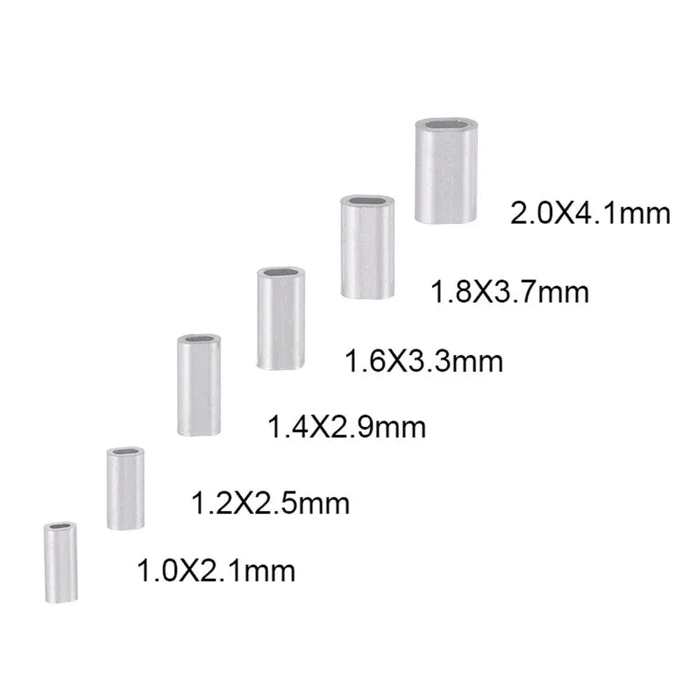 Duurzame 1.0-2.0mm Ovale Visdraad Buis Lijn Krimpmouwen Dubbele Aluminium Buis Draad Crimp Connector