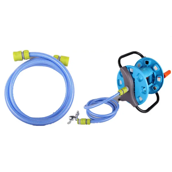 

Household Garden Water Hose Reel Cart Portable Pe Plastic Metal Bracket Storage Organizer Holds 25m Hose Ideal for Landscaping