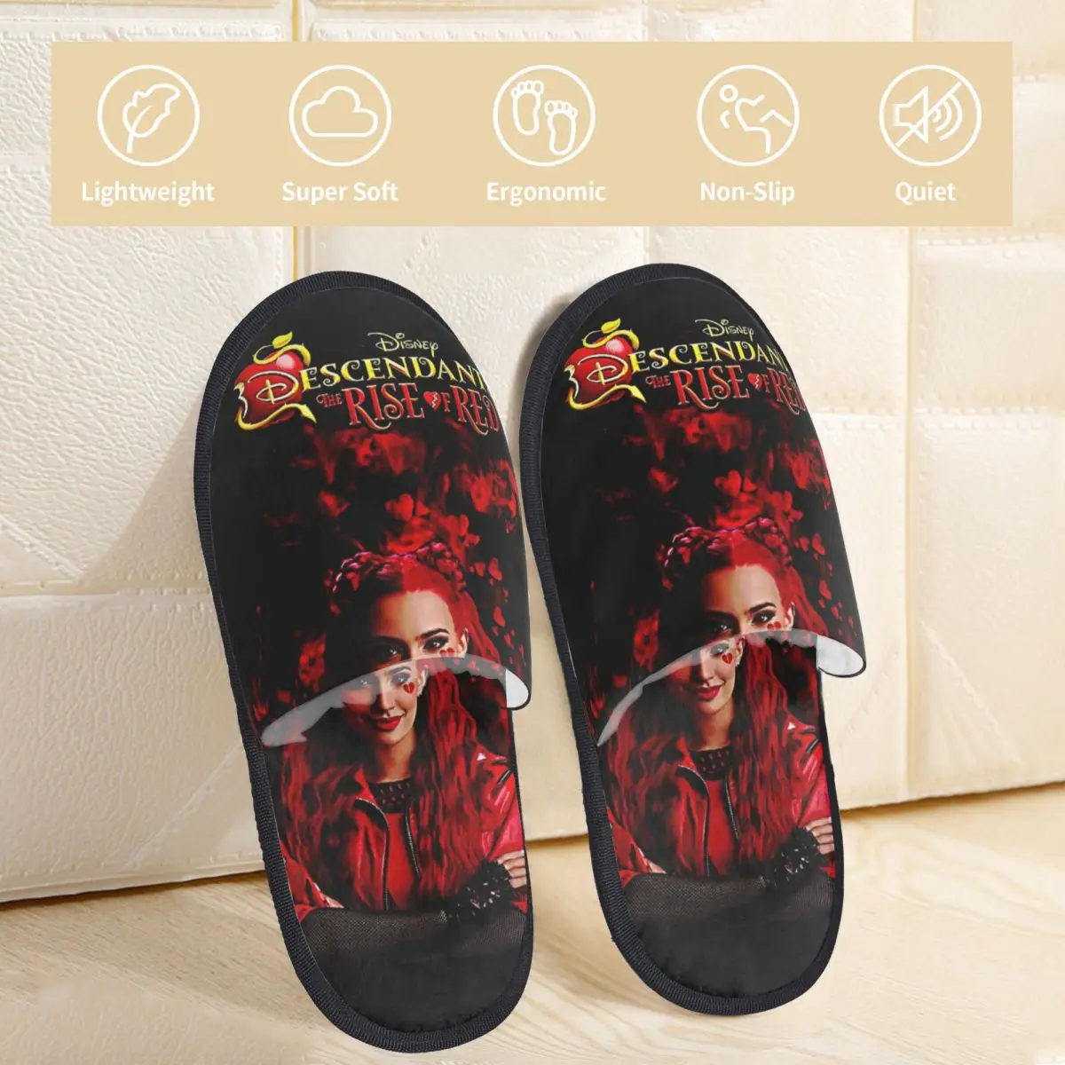 Winter Slippers Descendants 4 The Rise Of Red Merch Household Fur Slippers Slides Bedroom Cozy Anti Slip Slides