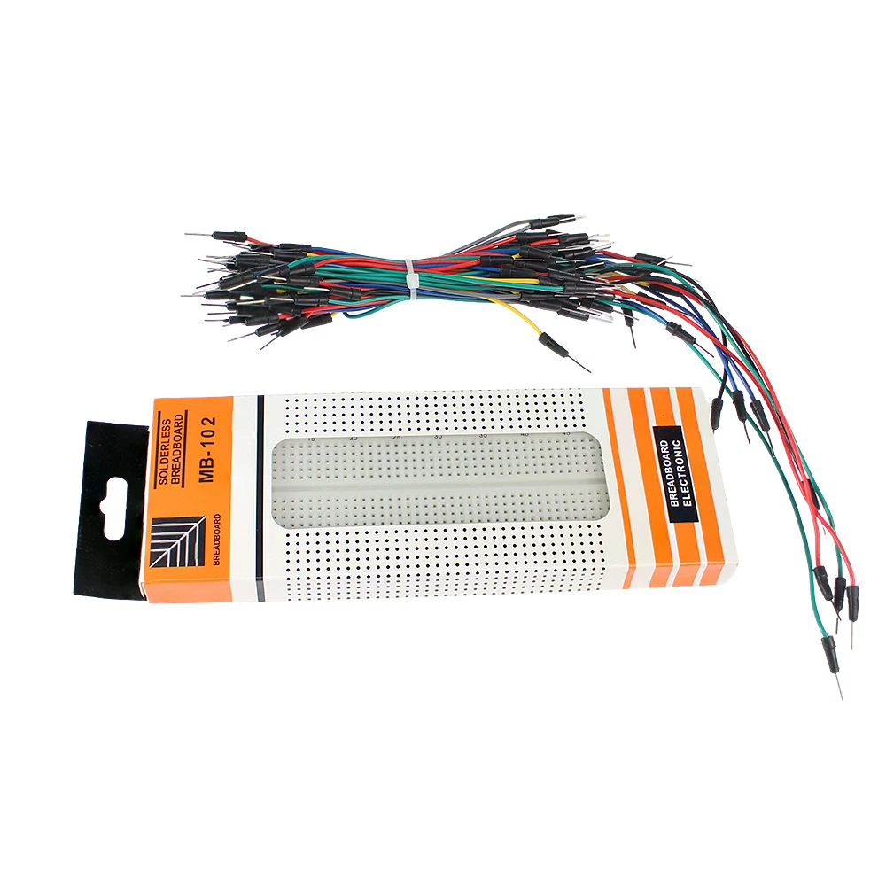 Picture 7: 830 Points MB102 Breadboard Prototype Kit with 65pcs Dupont Jumper Wires Cable DIY Electronics for Arduino Projects 1Set