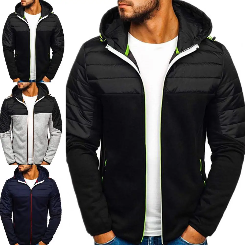 

Windproof Hooded Jacket Coat Men Overcoat Autumn Winter Zipper Hooded Overcoat Men Jacket Coat jaqueta masculina