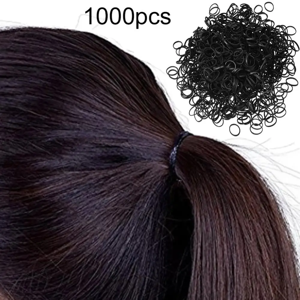 

1000Pcs Girls Bind Ponytail Holder Rubber Band Elastic Hair Rope Ties Women
