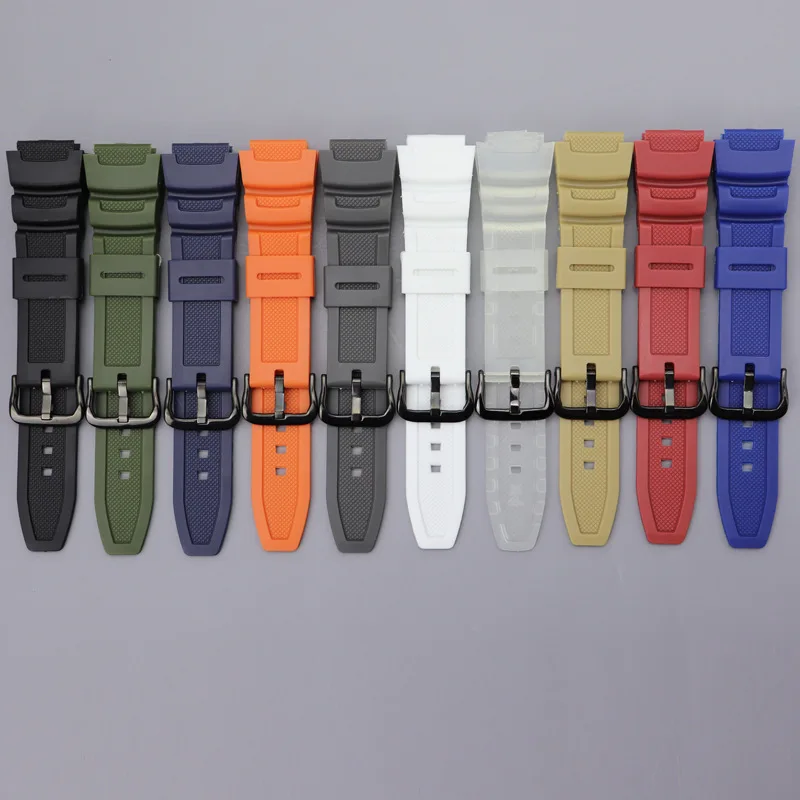 UTHAI A132 18mm Raised Electronic Watch Strap AE-1000/1200 Strap Rubber AQ-S810W Watch Strap W-218 For Watch